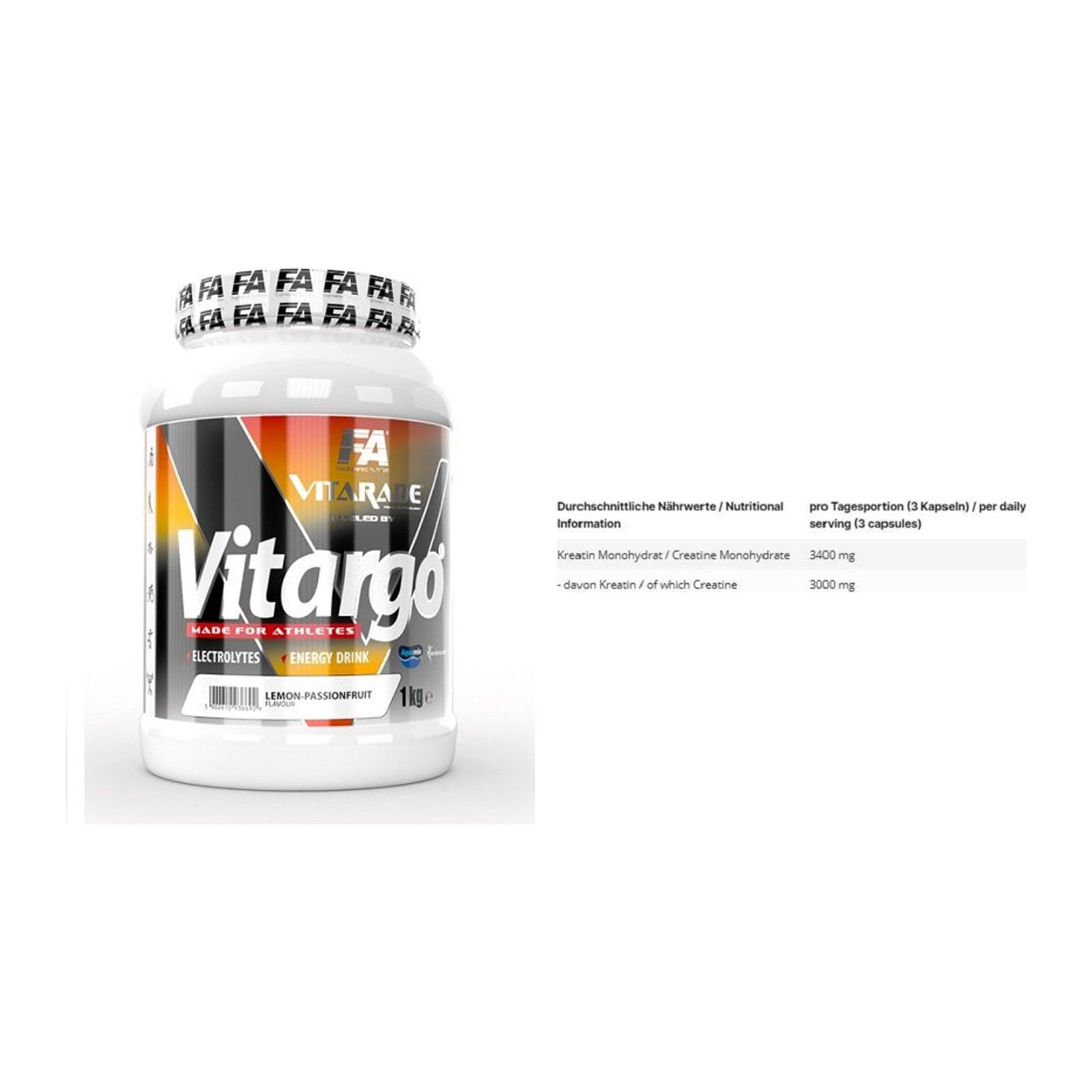 Masseaufbau-Set: FA Vitarade Vitargo + INLEAD Creatine Monohydrate – alle enthaltenen Artikel