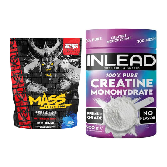 Masseaufbau-Set: Mutant Mass EXTREME 2500 + INLEAD Creatine – alle enthaltenen Artikel