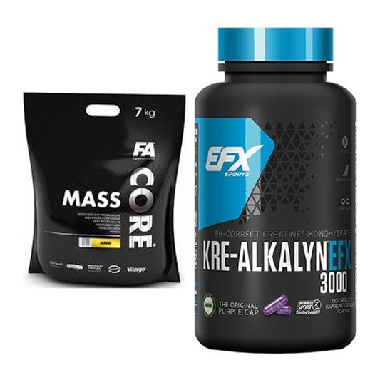 Masseaufbau-Set: FA Nutrition CORE Mass + EFX Kre-Alkalyn 3000 – alle enthaltenen Artikel