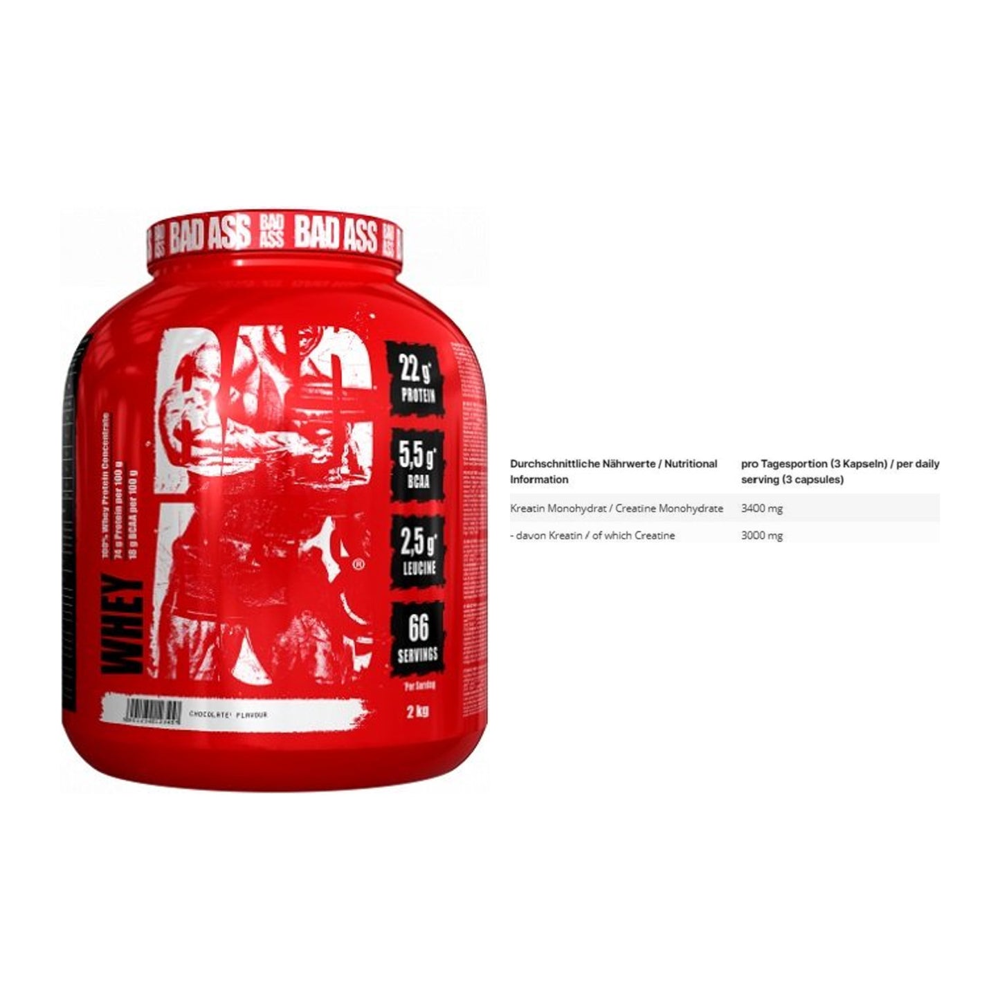 Masseaufbau-Set: BAD ASS Whey + INLEAD Creatine Monohydrate – alle enthaltenen Artikel