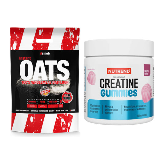 Masseaufbau-Set: Sinob Instant Oats + Nutrend Creatine Gummies Fruity – alle enthaltenen Artikel