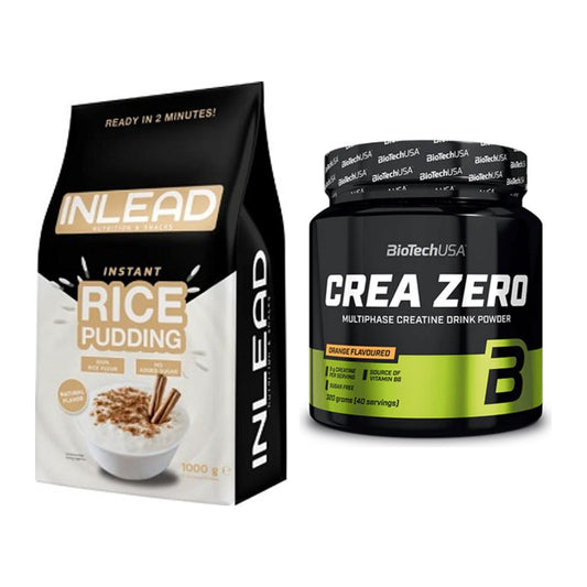 Masseaufbau-Set: INLEAD Instant Rice Pudding + BioTech Crea Zero – alle enthaltenen Artikel