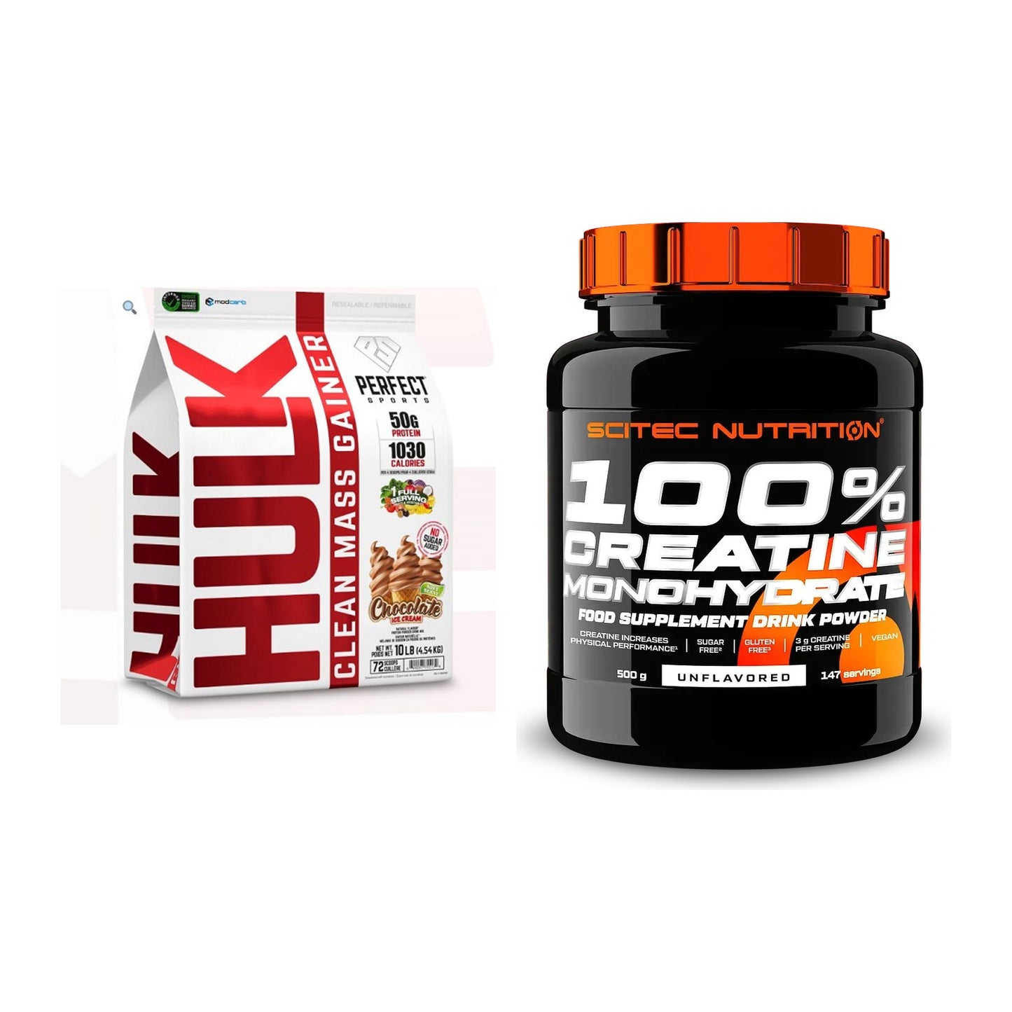 Masseaufbau-Set: Perfect Sports Hulk Clean + Scitec Creatine – alle enthaltenen Artikel