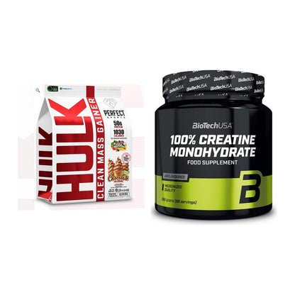 Masseaufbau-Set: Perfect Sports Hulk Clean + BioTech Creatine – alle enthaltenen Artikel