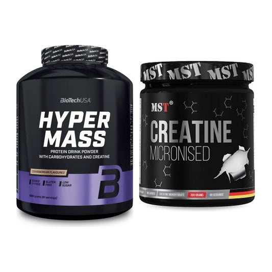 Masseaufbau-Set: BioTech Hyper Mass 4000g + MST Creatin Monohydrate – alle enthaltenen Artikel