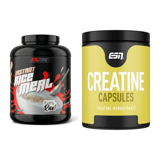 Masseaufbau-Set: Big Zone Rice Meal 3000g + ESN Ultrapure Creatine – alle enthaltenen Artikel