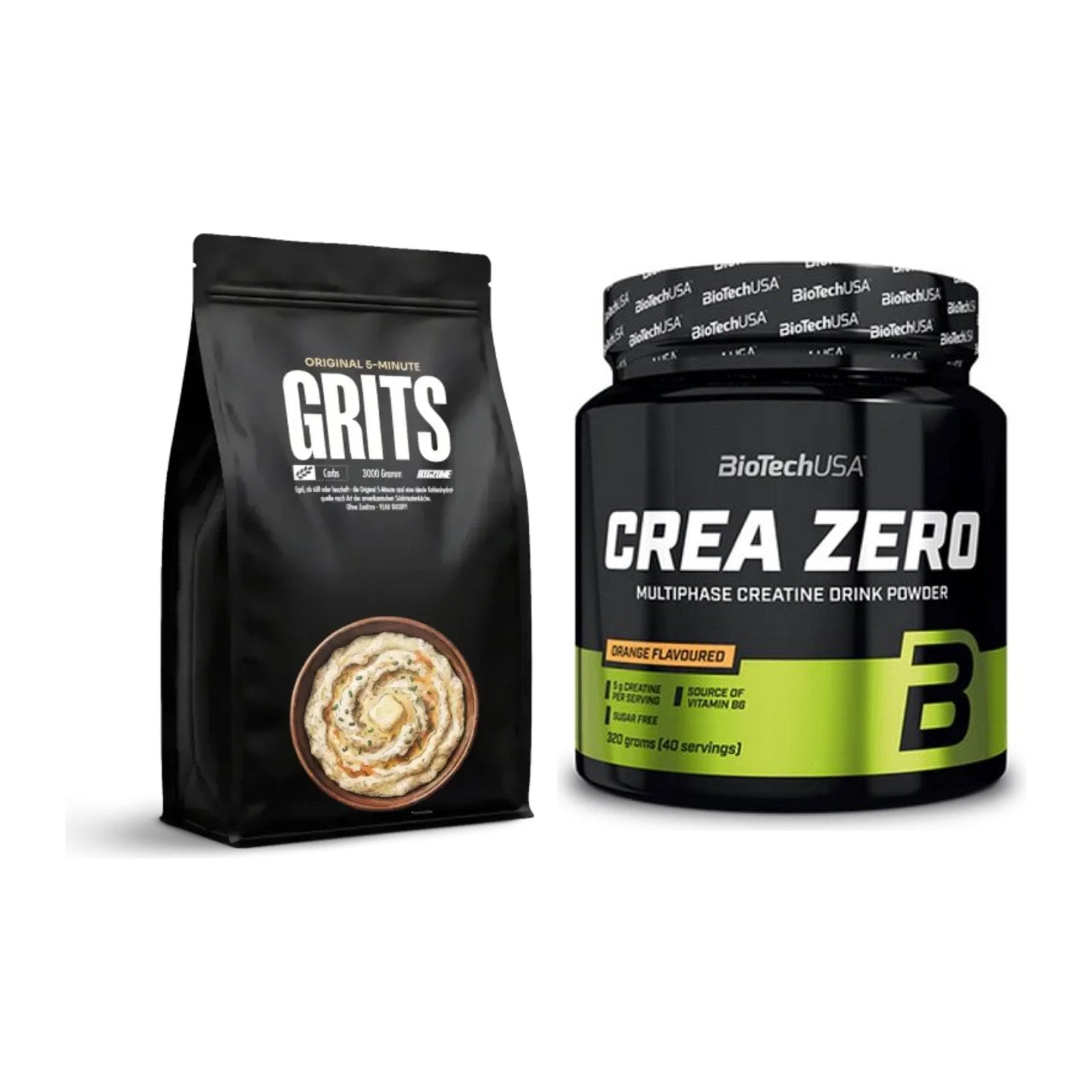 Masseaufbau-Set: Big Zone Grits (Maisgrieß) + BioTech Crea Zero – alle enthaltenen Artikel