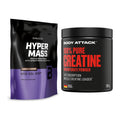 Masseaufbau-Set: BioTech Hyper Mass + Body Attack 100% Pure Creatine – alle enthaltenen Artikel