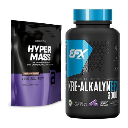 Masseaufbau-Set: BioTech Hyper Mass + EFX Kre-Alkalyn 3000 – alle enthaltenen Artikel