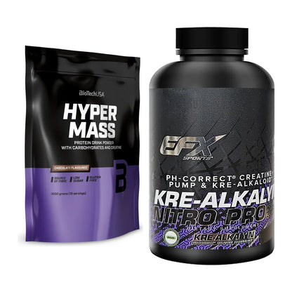 Masseaufbau-Set: BioTech Hyper Mass + EFX Kre-Alkalyn PRO 120 – alle enthaltenen Artikel