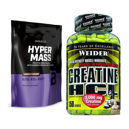 Masseaufbau-Set: BioTech Hyper Mass + Weider Creatin HCL – alle enthaltenen Artikel