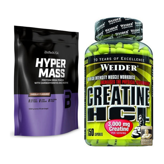 Masseaufbau-Set: BioTech Hyper Mass + Weider Creatin HCL – alle enthaltenen Artikel