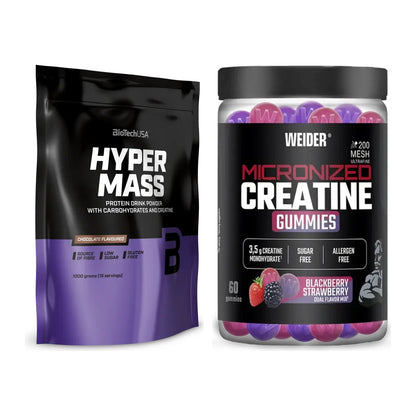 Masseaufbau-Set: BioTech Hyper Mass + Weider Micronized – alle enthaltenen Artikel