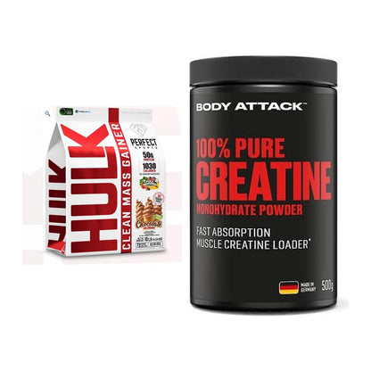 Masseaufbau-Set: Perfect Sports Hulk Clean + Body Attack 100% Pure – alle enthaltenen Artikel