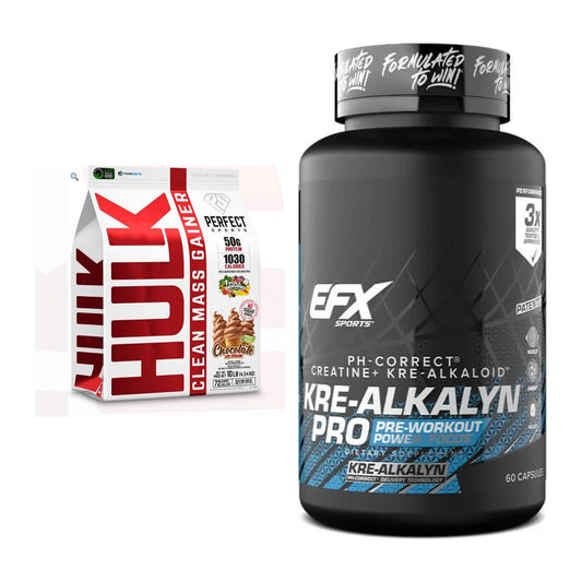Masseaufbau-Set: Perfect Sports Hulk Clean Mass + EFX Kre-Alkalyn PRO – alle enthaltenen Artikel
