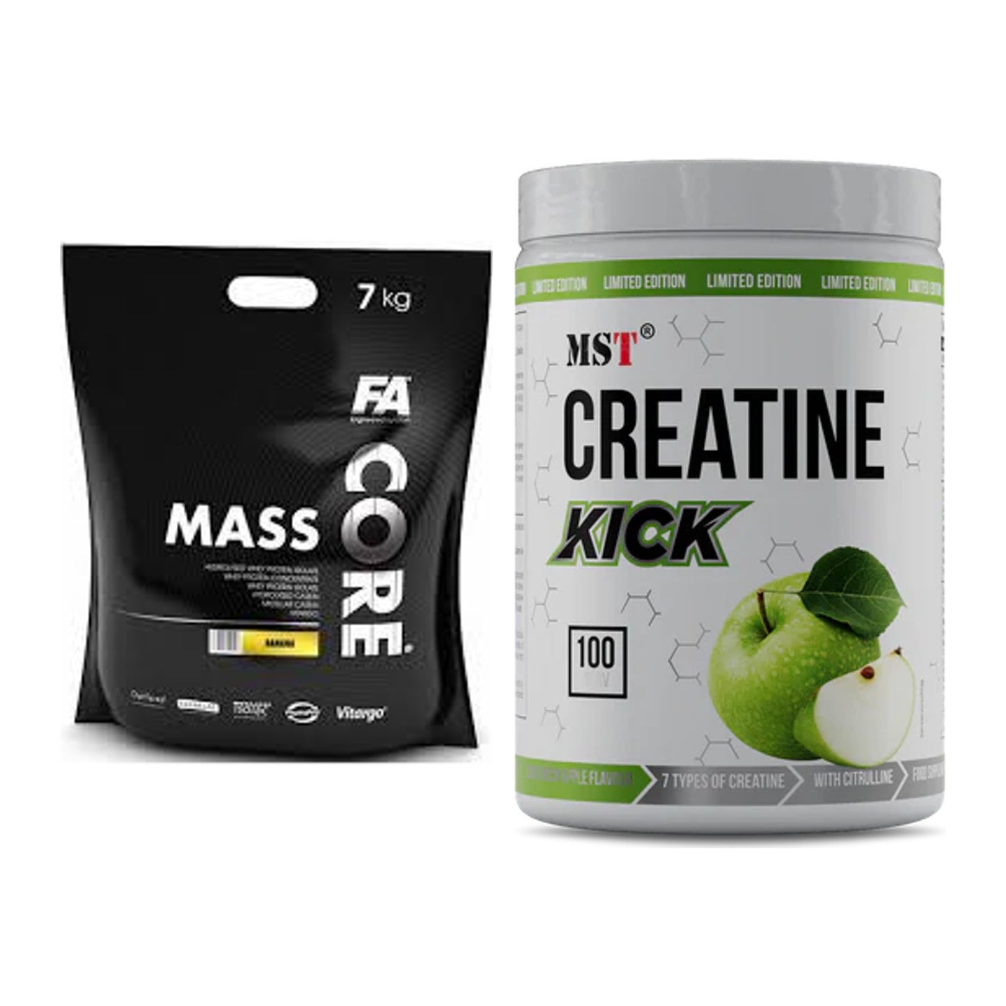 Masseaufbau-Set: FA Nutrition CORE Mass + MST Creatine Kick – alle enthaltenen Artikel