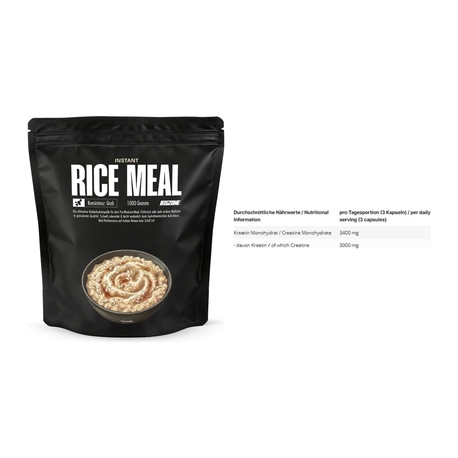Masseaufbau-Set: Big Zone Instant Rice + INLEAD Creatine – alle enthaltenen Artikel