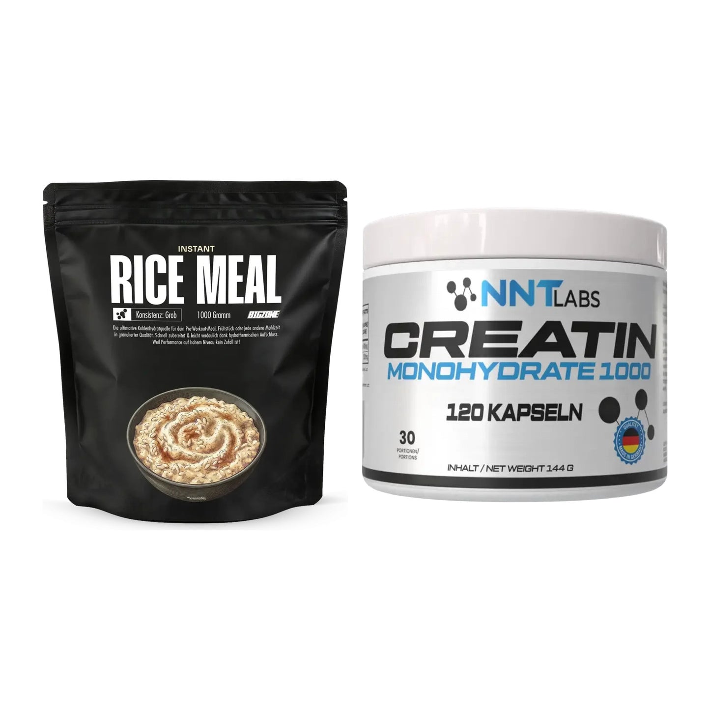 Masseaufbau-Set: Big Zone Instant Rice + NNT Creatin 1000 mg – alle enthaltenen Artikel