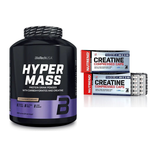 Masseaufbau-Set: BioTech Hyper Mass 4000g + Nutrend Creatine – alle enthaltenen Artikel
