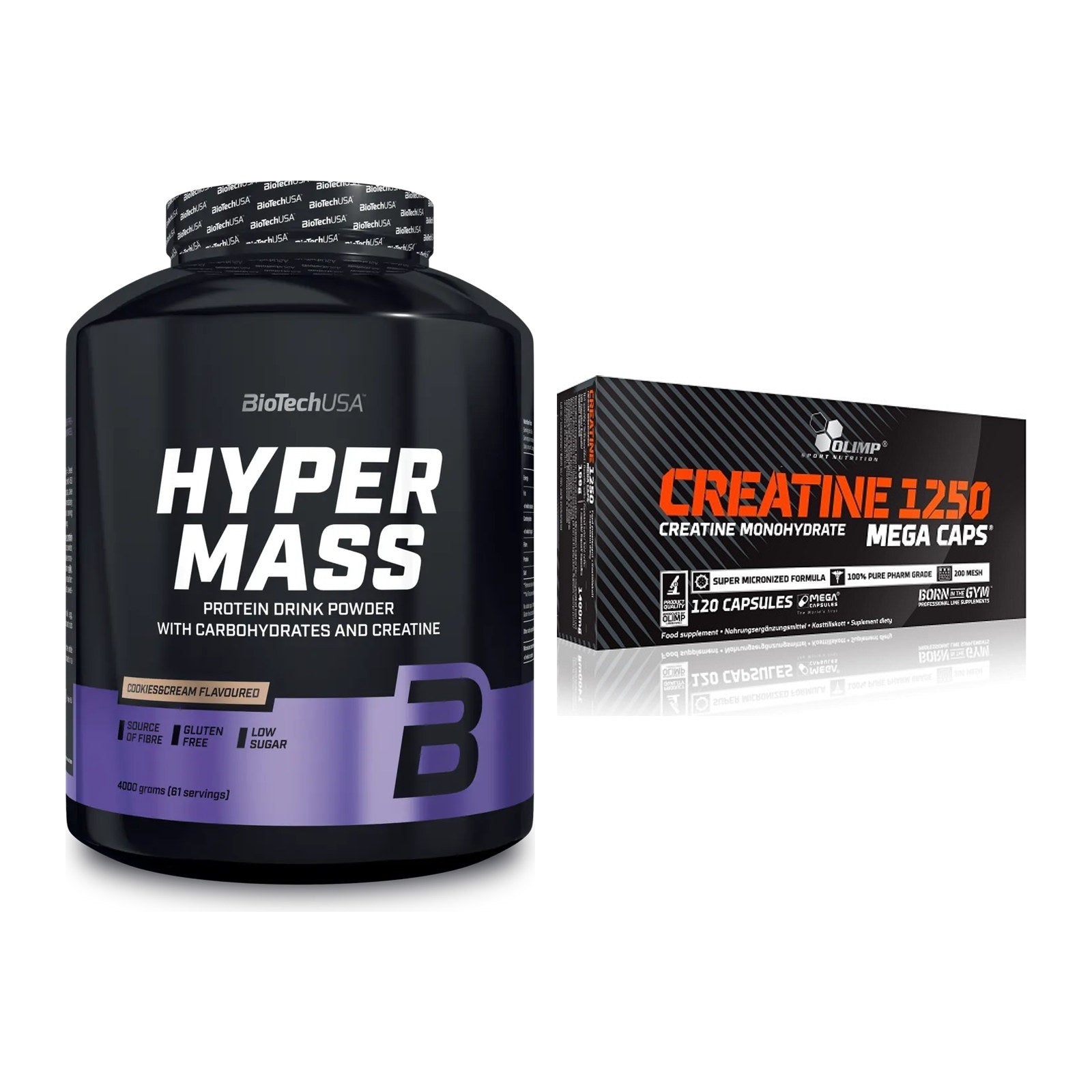 Masseaufbau-Set: BioTech Hyper Mass + Olimp Creatine Mega Caps – alle enthaltenen Artikel