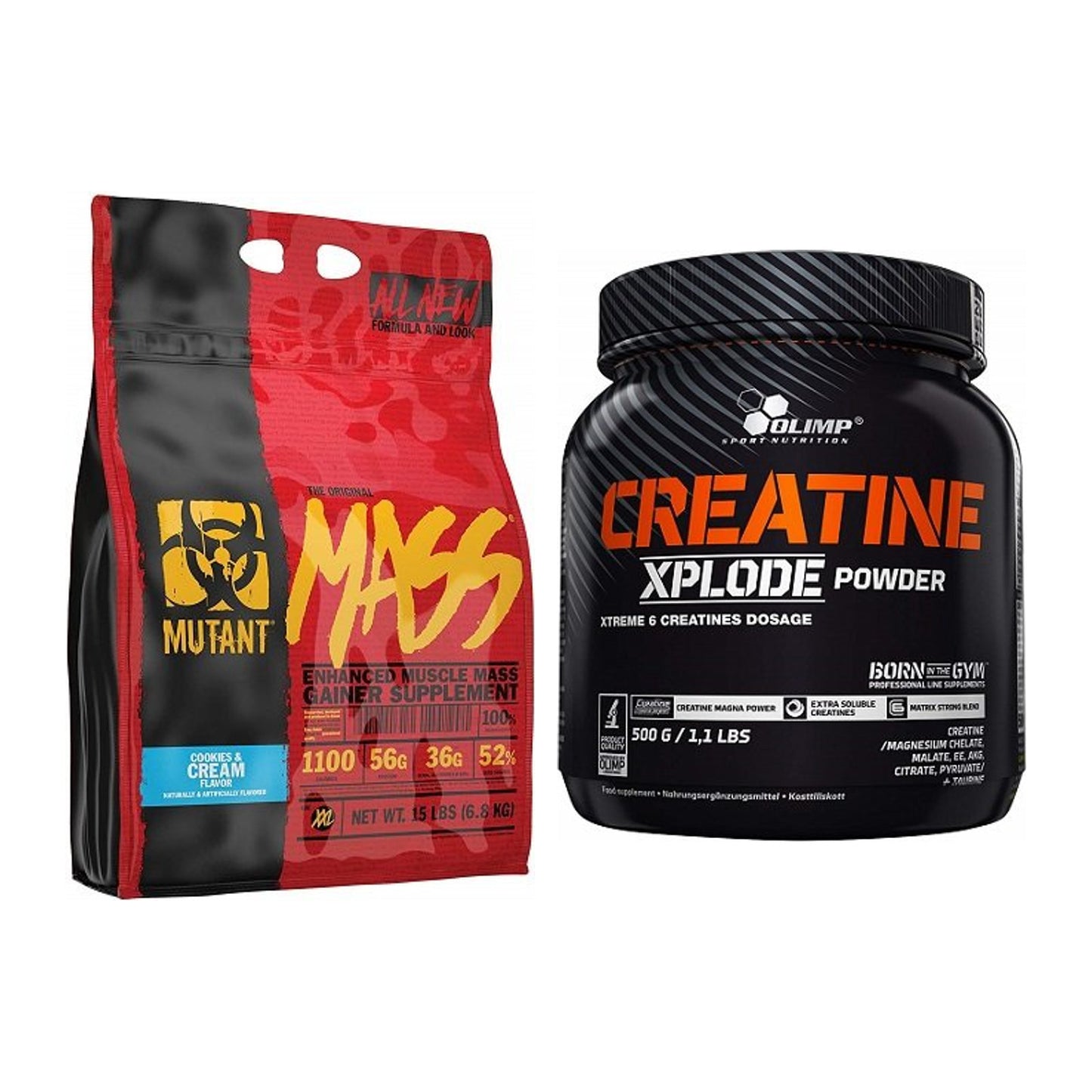 Masseaufbau-Set: Mutant Mass 6,8kg + Olimp Creatine Xplode – alle enthaltenen Artikel