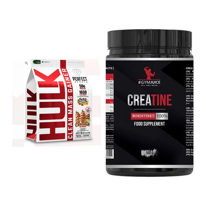 Masseaufbau-Set: Perfect Sports Hulk Clean + #GYMJUICE Creatine – alle enthaltenen Artikel