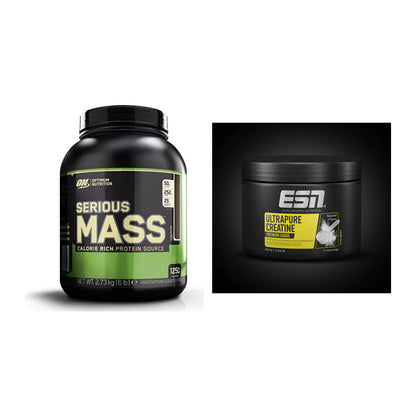 Masseaufbau-Set: Optimum Nutrition Serious + ESN Ultrapure Creatine – alle enthaltenen Artikel