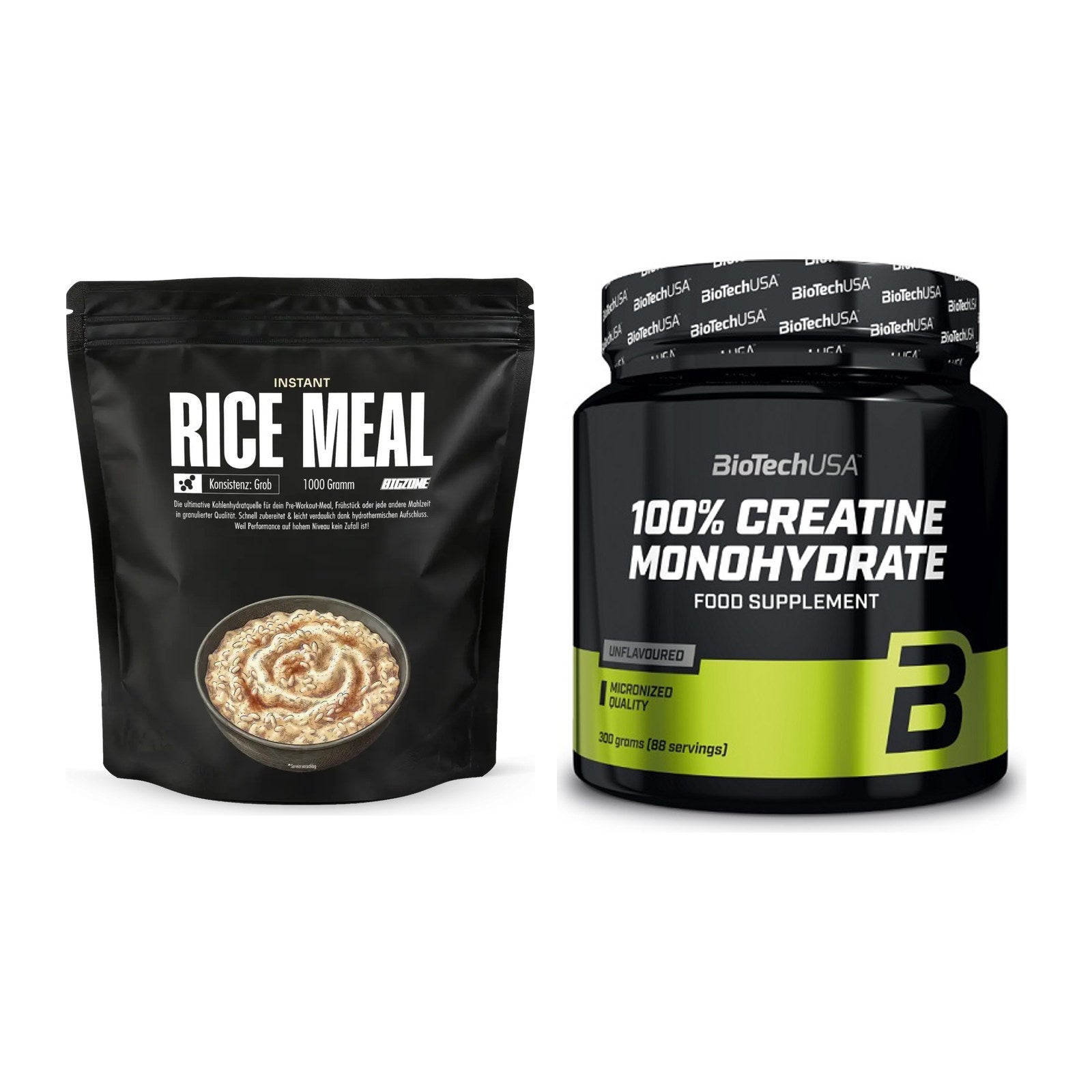 Masseaufbau-Set: Big Zone Instant Rice + BioTech Creatine – alle enthaltenen Artikel