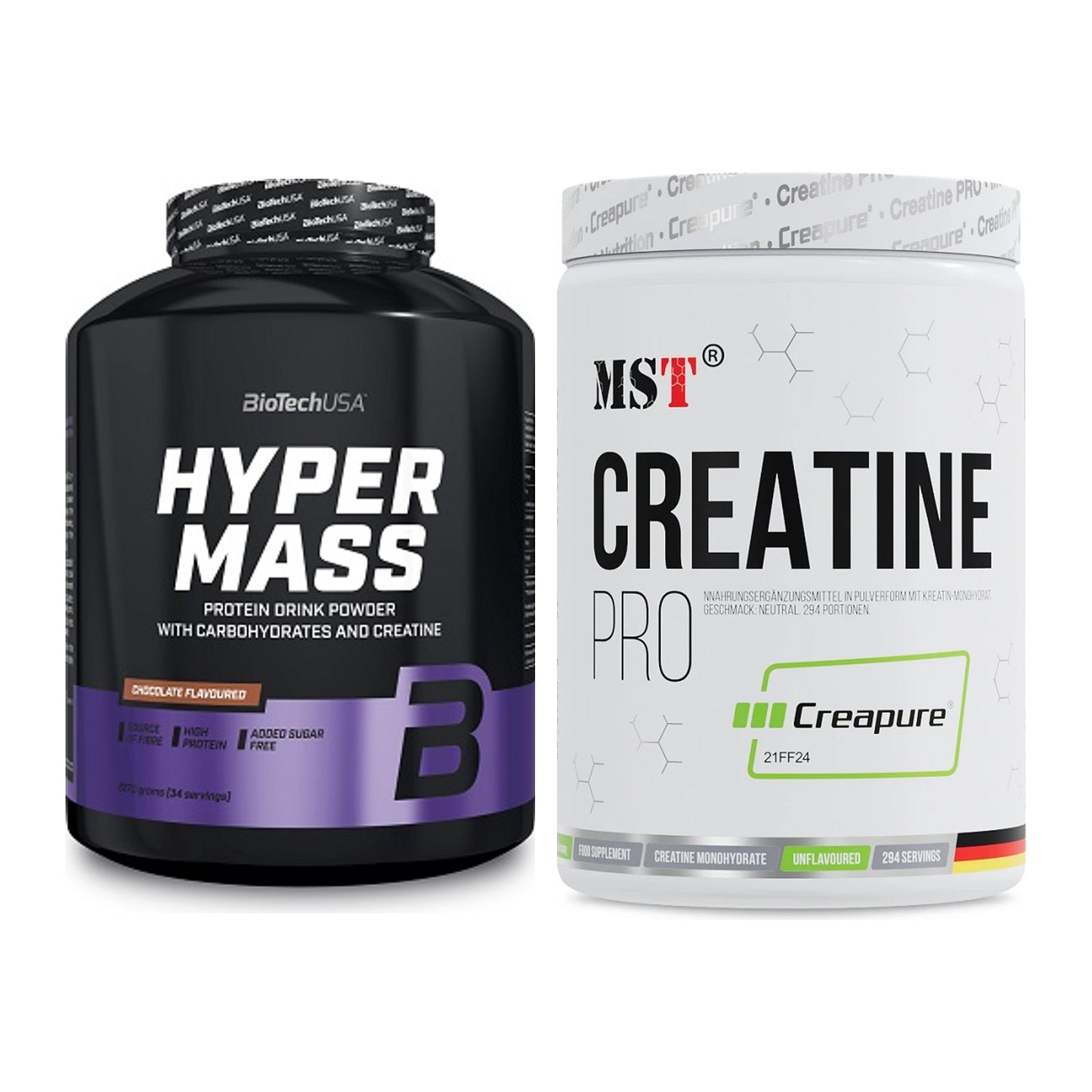 Masseaufbau-Set: BioTech Hyper Mass + MST Creatin Pro CREAPURE – alle enthaltenen Artikel