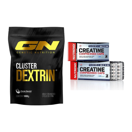Masseaufbau-Set: GN Cluster Dextrin + Nutrend Creatine Compressed Caps – alle enthaltenen Artikel