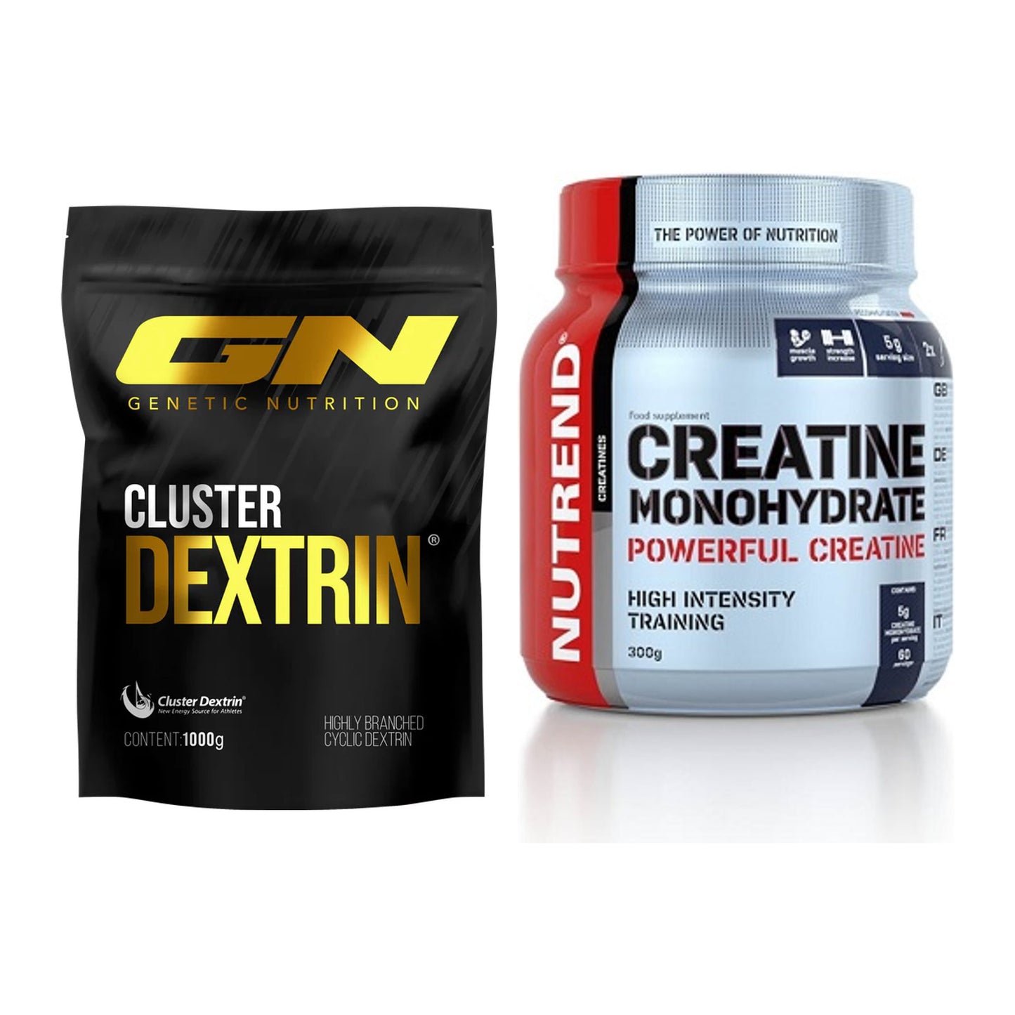 Masseaufbau-Set: GN Cluster Dextrin + Nutrend Creatine Monohydrate – alle enthaltenen Artikel