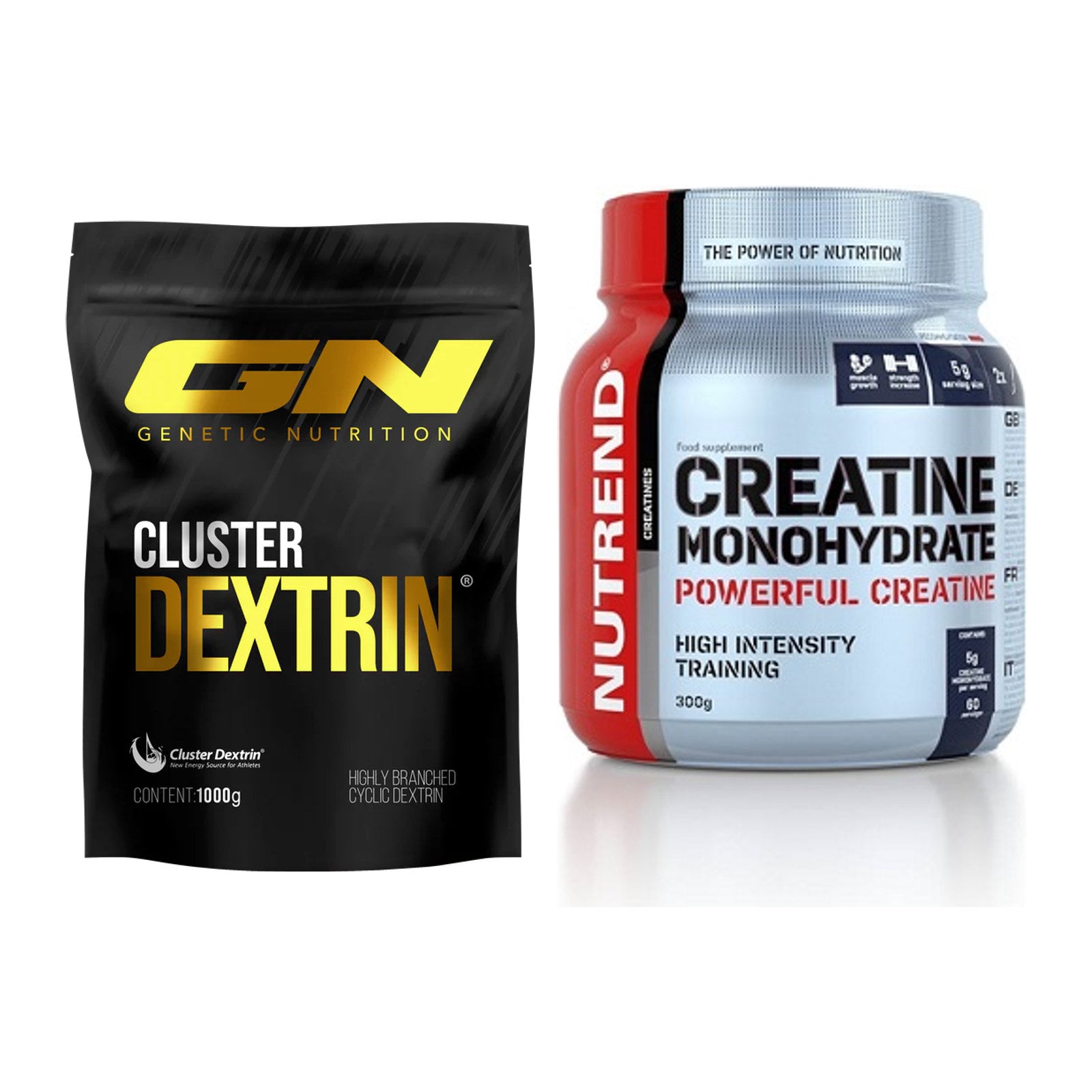 Masseaufbau-Set: GN Cluster Dextrin + Nutrend Creatine Monohydrate – alle enthaltenen Artikel