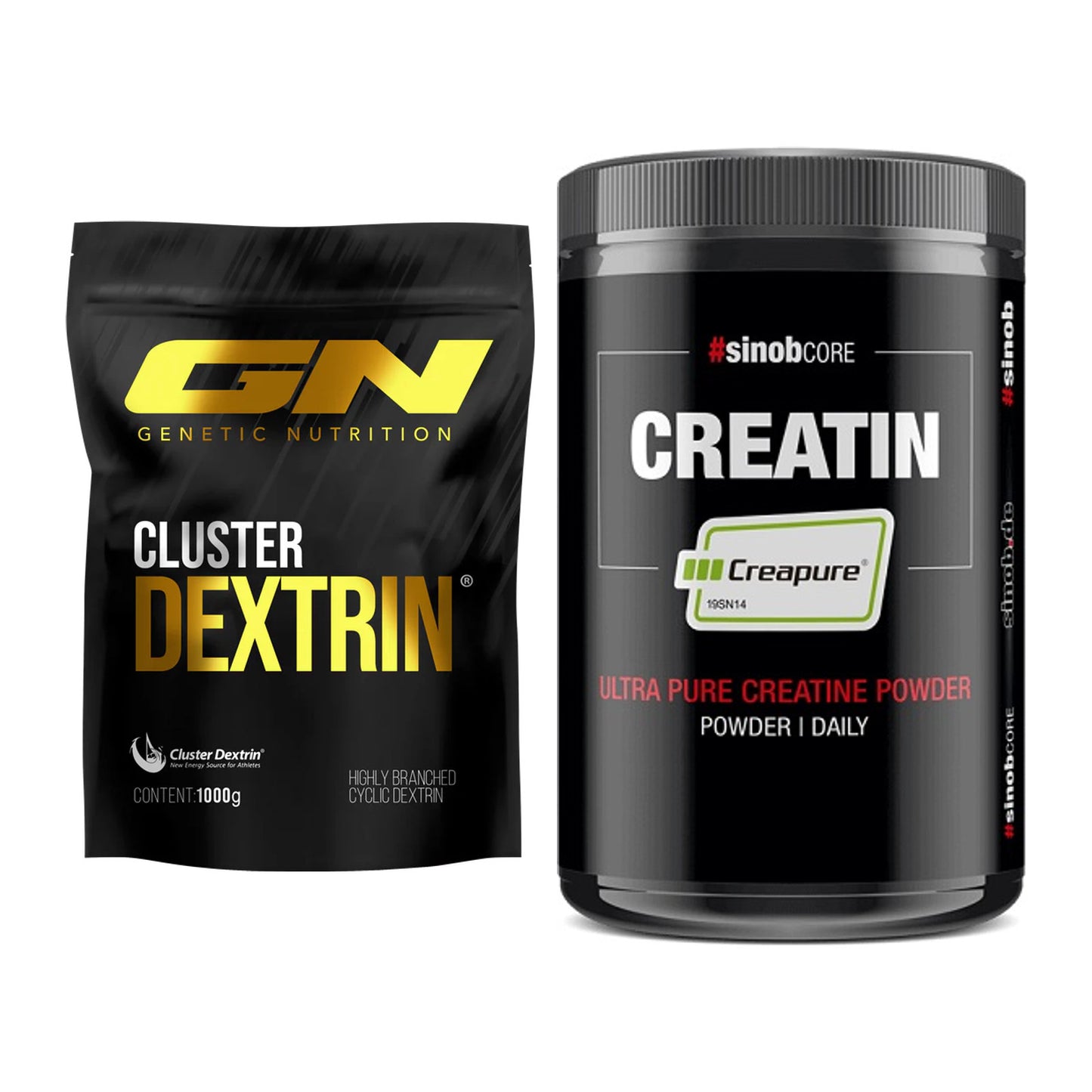 Masseaufbau-Set: GN Cluster Dextrin + Sinob Creatin CREAPURE – alle enthaltenen Artikel
