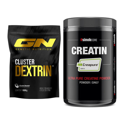 Masseaufbau-Set: GN Cluster Dextrin + Sinob Creatin CREAPURE – alle enthaltenen Artikel