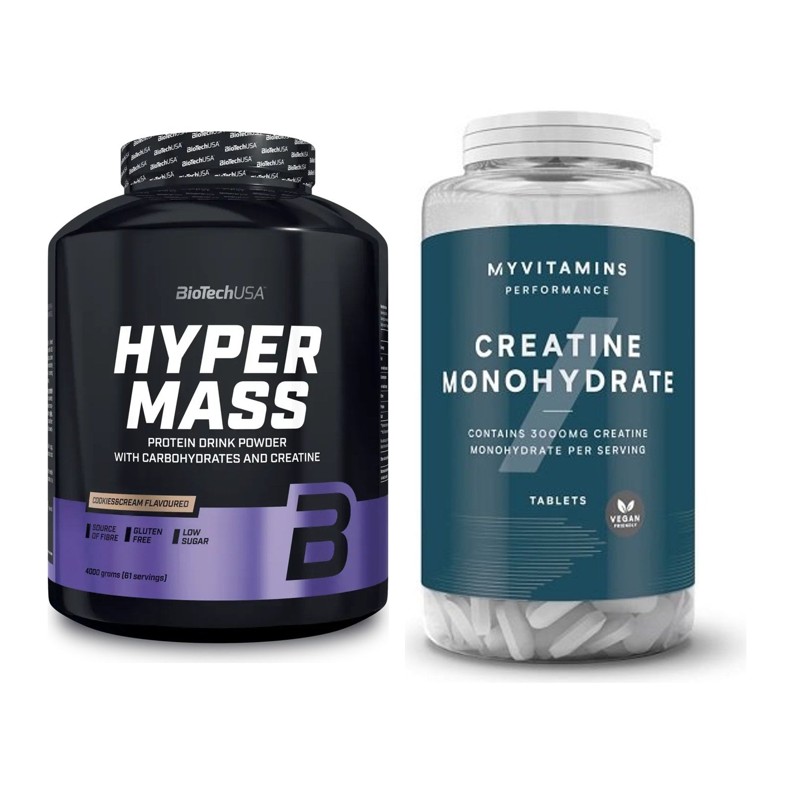Masseaufbau-Set: BioTech Hyper Mass 4000g + MyProtein MyVitamins – alle enthaltenen Artikel