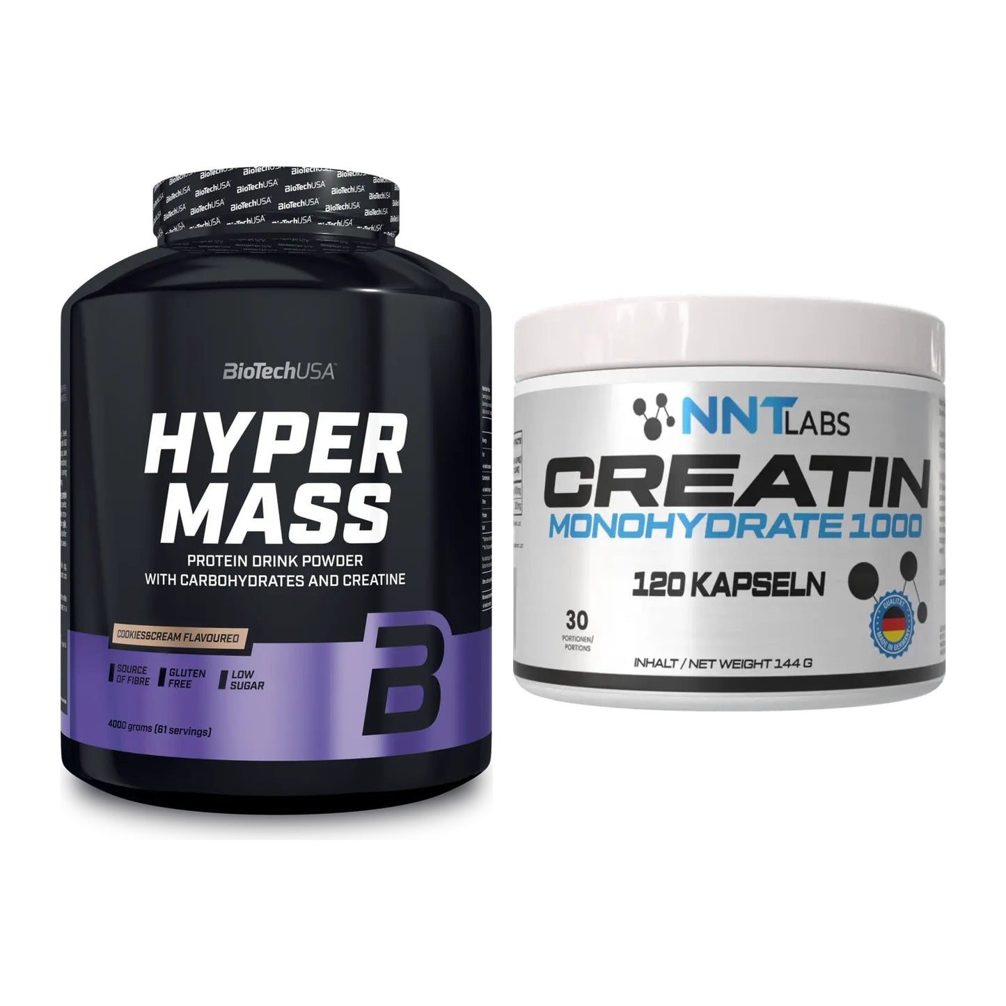 Masseaufbau-Set: BioTech Hyper Mass + NNT Creatin 1000 mg – alle enthaltenen Artikel