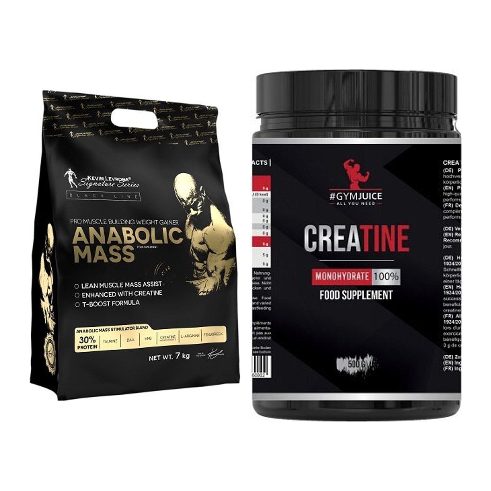 Masseaufbau-Set: Kevin Levrone Anabolic + #GYMJUICE Creatine – alle enthaltenen Artikel