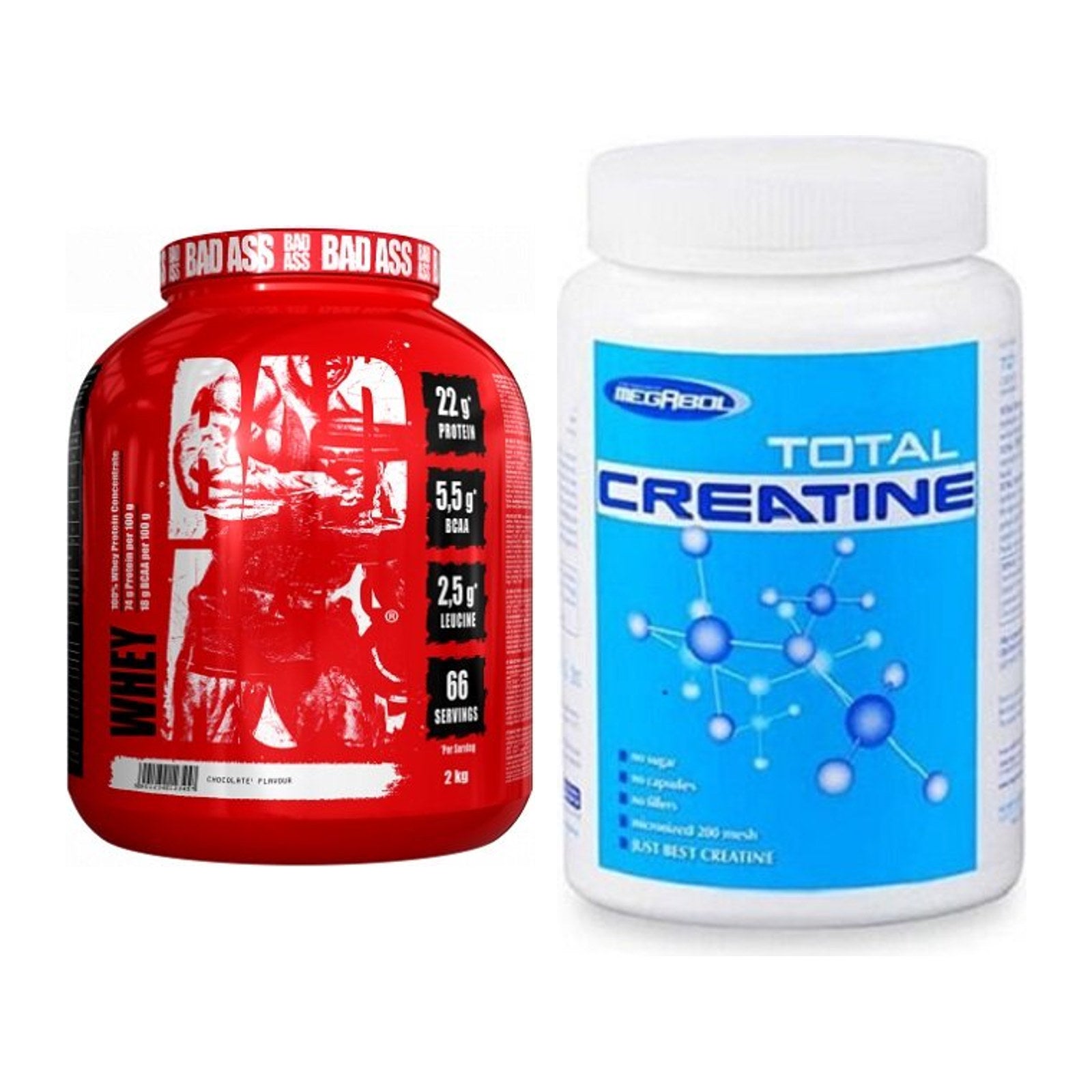 Masseaufbau-Set: BAD ASS Whey + Megabol Total Creatine – alle enthaltenen Artikel