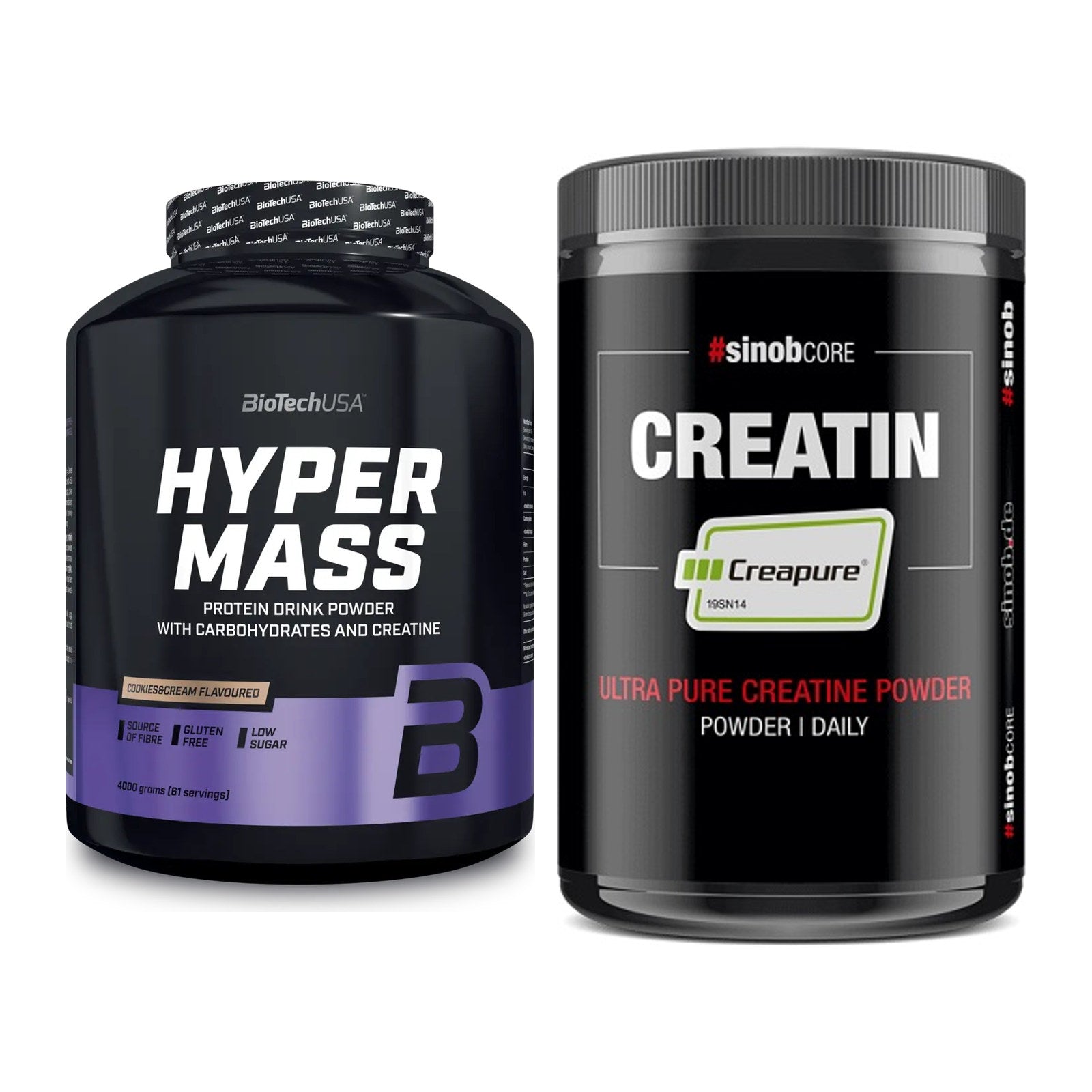 Masseaufbau-Set: BioTech Hyper Mass + Sinob Creatin CREAPURE – alle enthaltenen Artikel