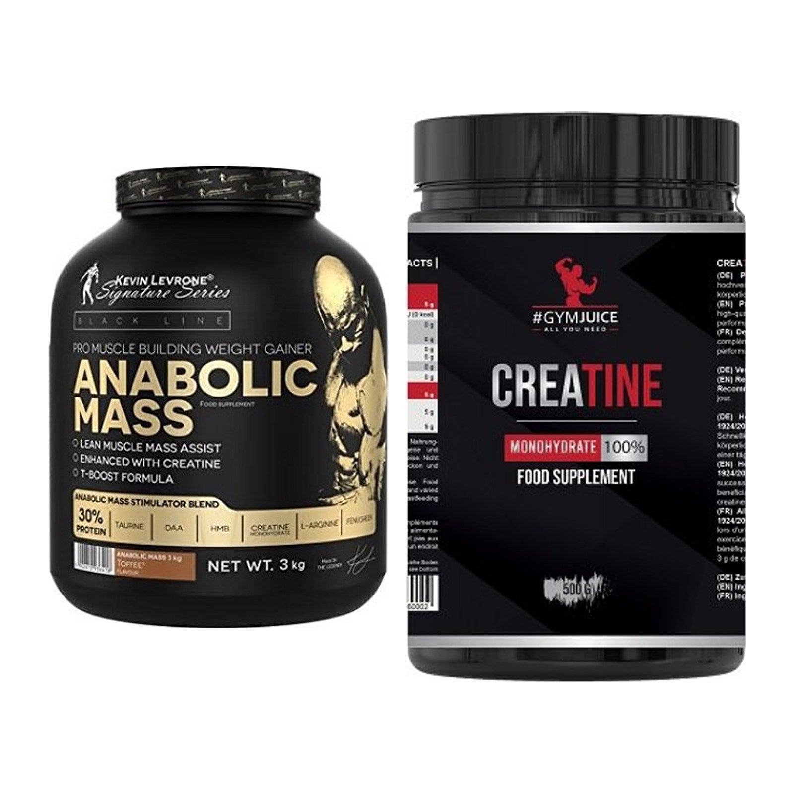 Masseaufbau-Set: Kevin Levrone Anabolic + #GYMJUICE Creatine – alle enthaltenen Artikel