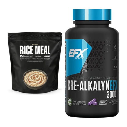 Masseaufbau-Set: Big Zone Instant Rice + EFX Kre-Alkalyn 3000 – alle enthaltenen Artikel