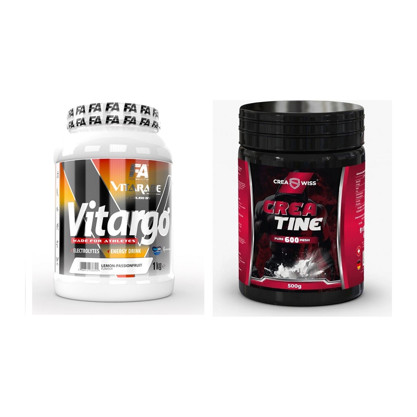 Masseaufbau-Set: FA Vitarade Vitargo + CREASWISS Creatine 600 Mesh – alle enthaltenen Artikel