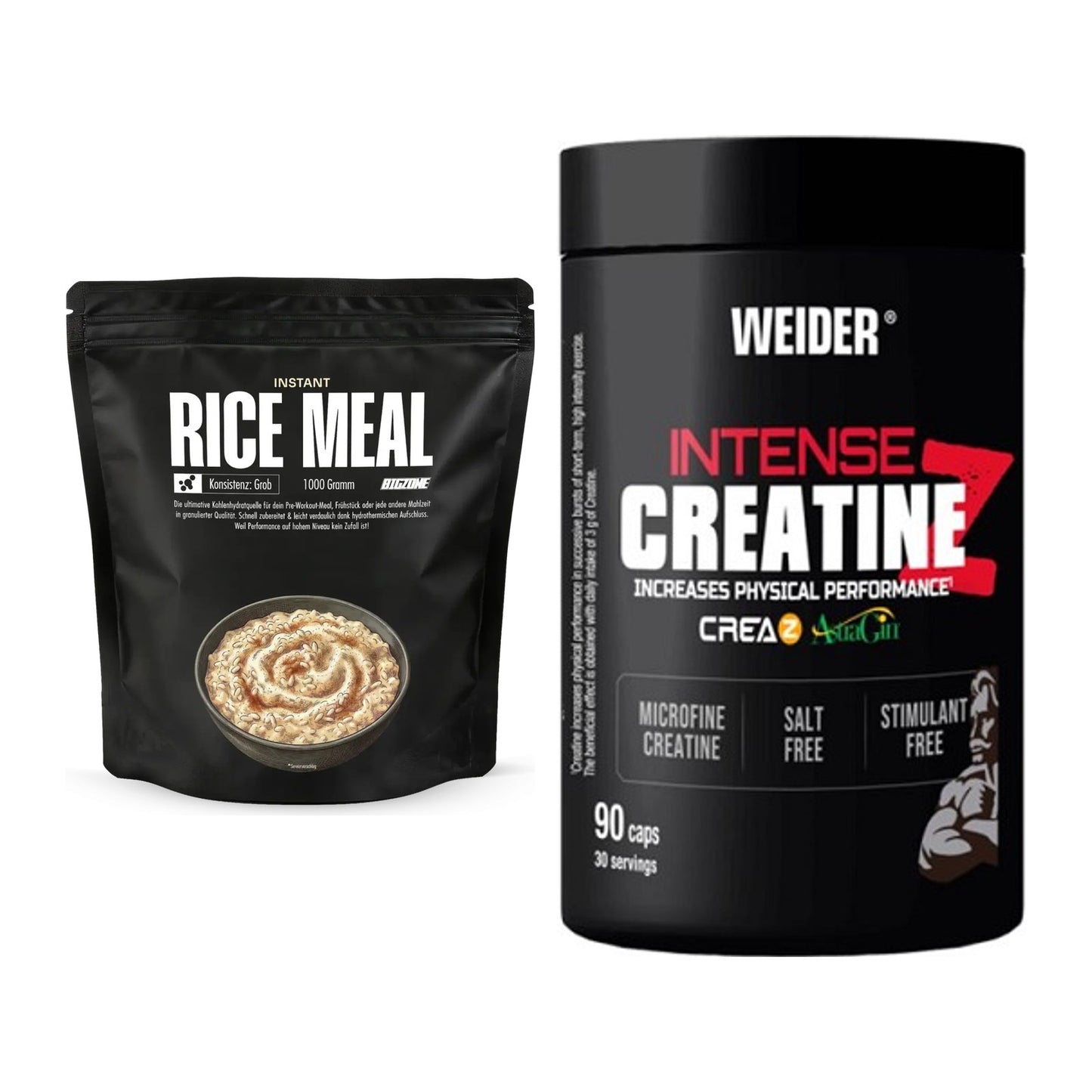 Masseaufbau-Set: Big Zone Instant Rice + Weider Intense Pure – alle enthaltenen Artikel