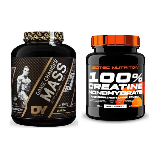 Masseaufbau-Set: DY Nutrition Game Changer + Scitec Creatine – alle enthaltenen Artikel