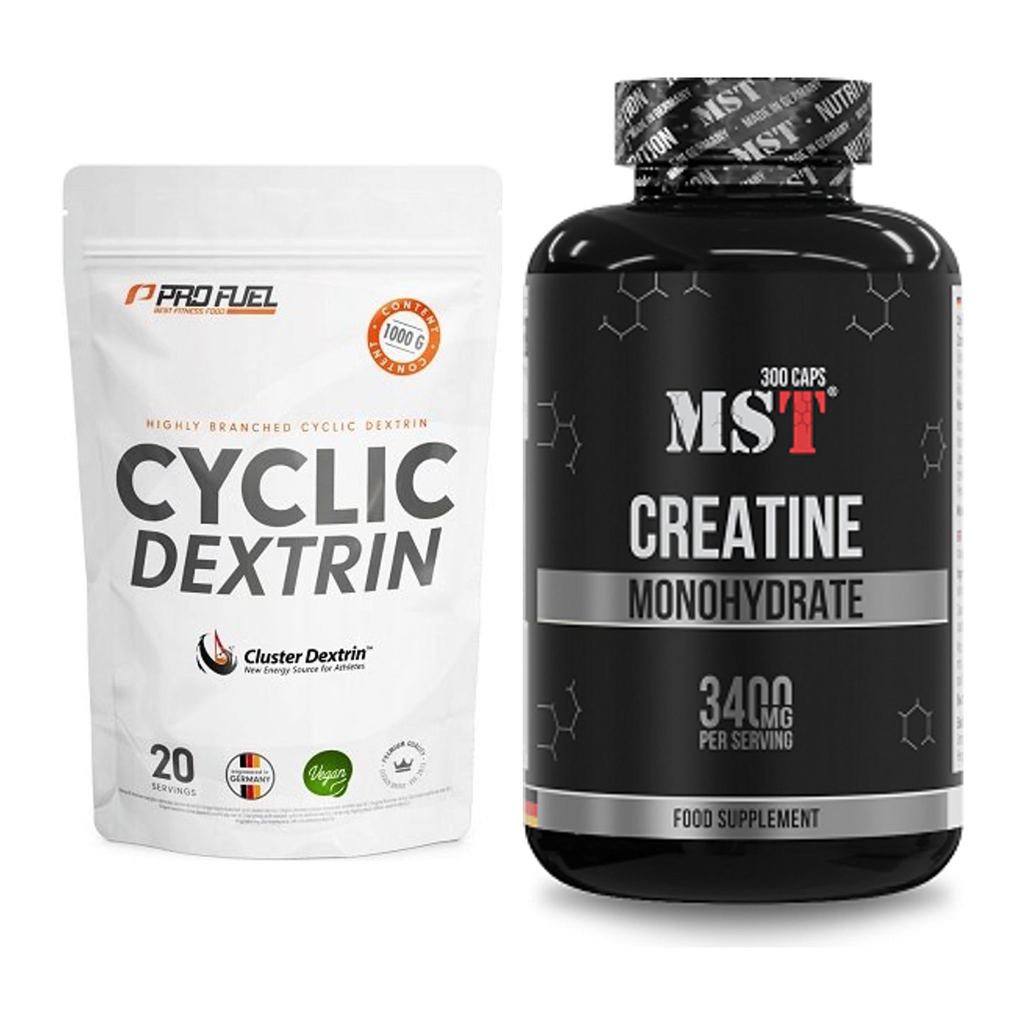Masseaufbau-Set: ProFuel Cyclic Dextrin + MST Creatine Monohydrate – alle enthaltenen Artikel