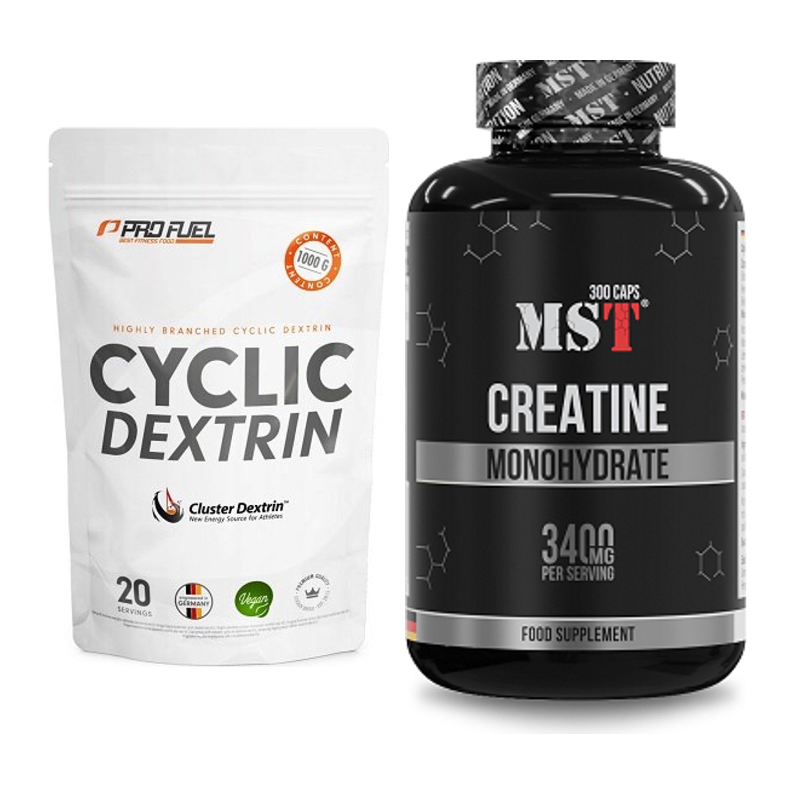 Masseaufbau-Set: ProFuel Cyclic Dextrin + MST Creatine Monohydrate – alle enthaltenen Artikel
