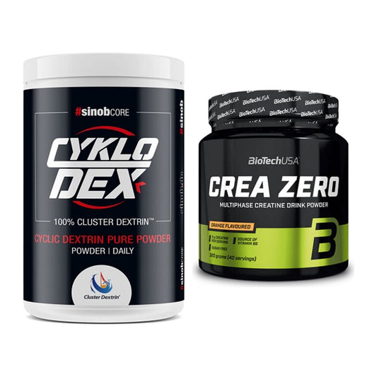 Masseaufbau-Set: Sinob Core CykloDex 1kg (Cluster + BioTech Crea Zero – alle enthaltenen Artikel