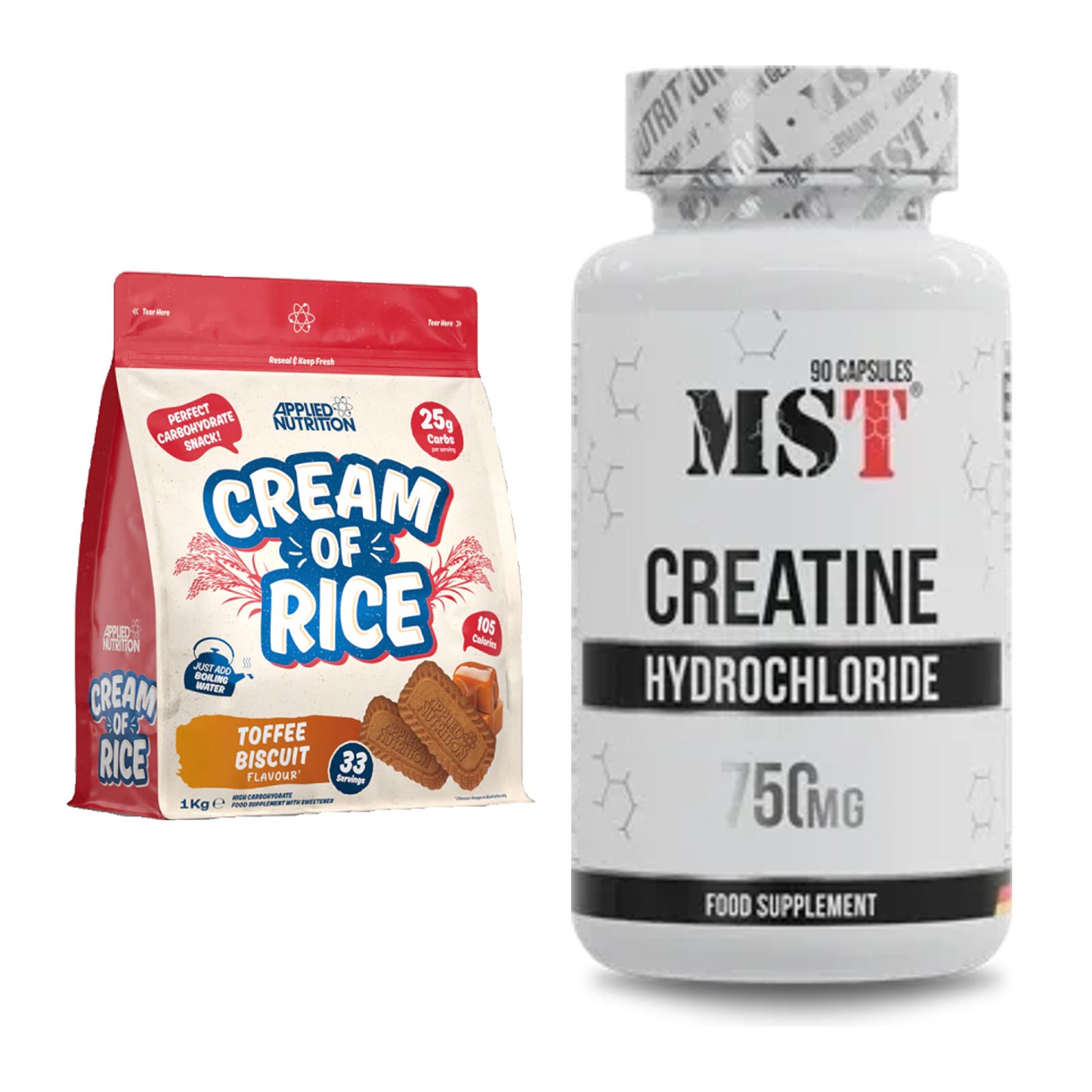 Masseaufbau-Set: Applied Nutrition Cream of Rice + MST Creatin HCL – alle enthaltenen Artikel