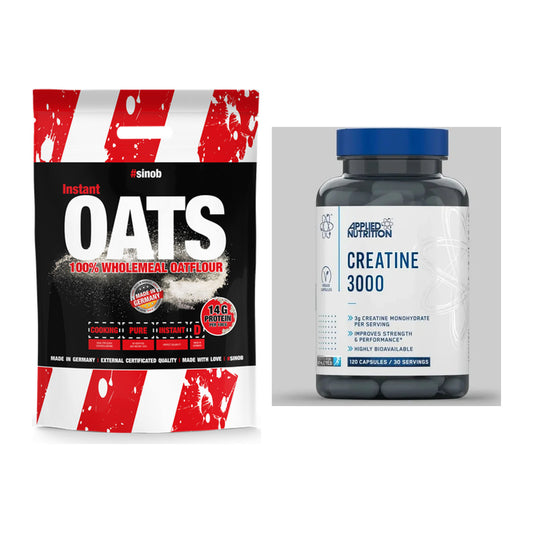 Masseaufbau-Set: Sinob Instant Oats + Applied Nutrition Creatine 3000 – alle enthaltenen Artikel