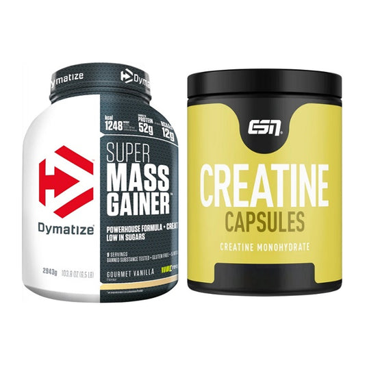 Masseaufbau-Set: Dymatize Super Mass Gainer + ESN Ultrapure Creatine – alle enthaltenen Artikel